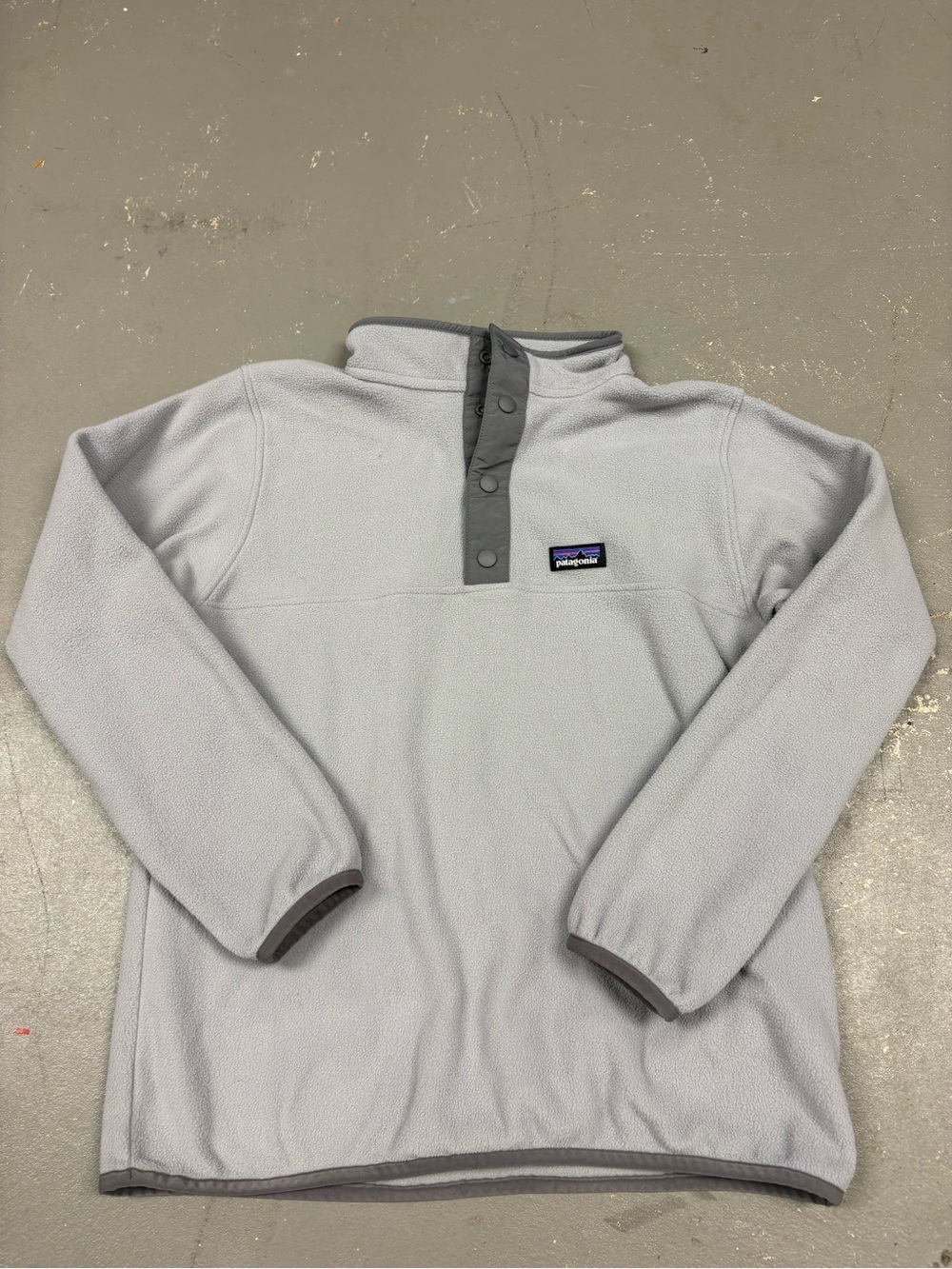 Patagonia Fleece Grey Outdoor Pullover Boys Size 10 Medium